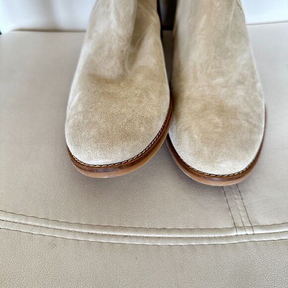 Paul Green Designer Suede Ankle Booties Beige Women's Size US 10 New $520 - Picture 4 of 11